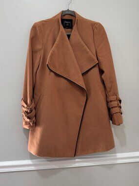 Twelve Camel Wrap Coat | Wool Blend Buckle Cuff Jacket S